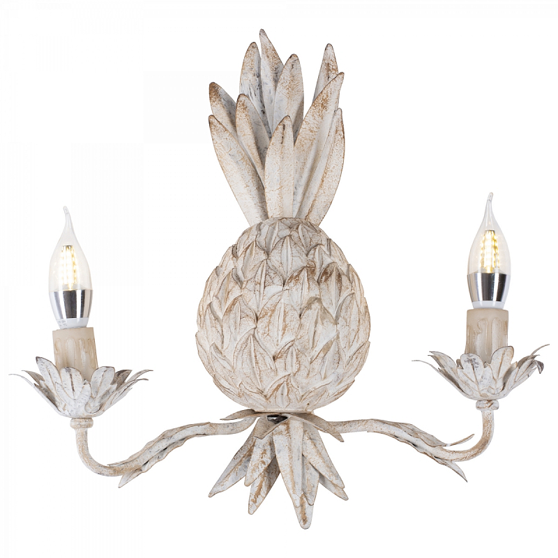Бра Ананас белый прованс Pineapple Wall Lamp Белый винтажная патина Бра Ананас белый прованс Pineapple Wall Lamp Белый винтажная патина в Челябинске | Loft Concept