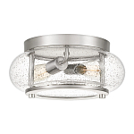 Потолочный светильник цвета никель с плафоном из прозрачного фактурного стекла Quoizel варинант исполнения - 1 | Loft Concept в Челябинске