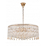 Люстра круглая с хрустальными подвесками на золотистом каркасе Roul Crystal Light варинант исполнения - 9 | Loft Concept в Челябинске