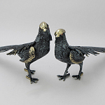 Статуэтка бронзовая пара Фазаны синие Bronze Birds варинант исполнения - 4 | Loft Concept в Челябинске