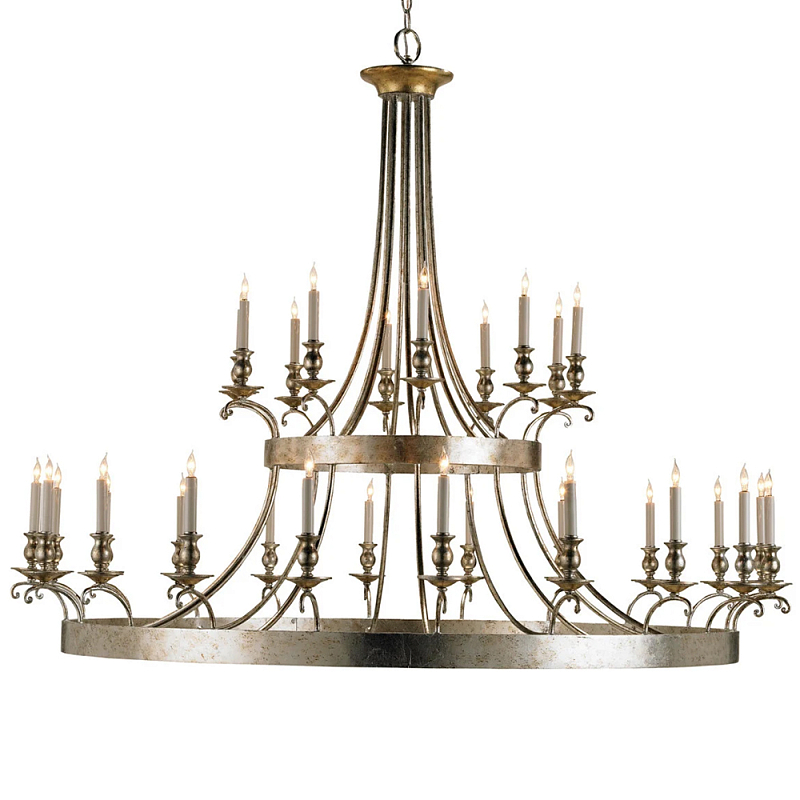 Люстра большая двухъярусная на 30 ламп Grand Chandelier Винтажное Темное Золото Серебро винтаж Люстра большая двухъярусная на 30 ламп Grand Chandelier Винтажное Темное Золото Серебро винтаж в Челябинске | Loft Concept