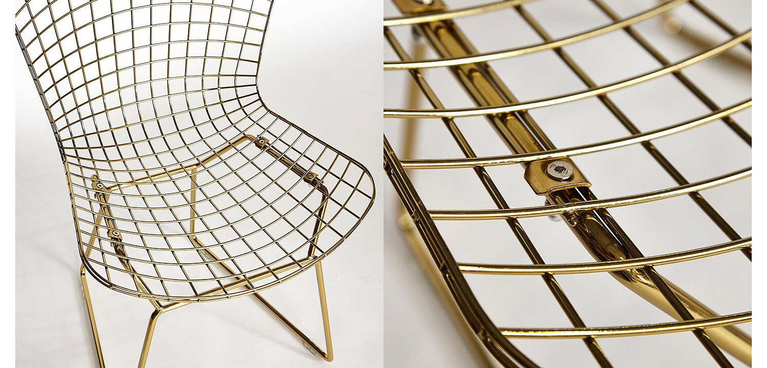 Стул Bertoia Side Chair gold - Loft-Concept в Челябинске