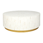 Стол журнальный Белый RADIAL BONE INLAY COFFEE TABLE NATURAL варинант исполнения - 1 | Loft Concept в Челябинске