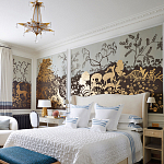 Обои ручная роспись в стиле Арт-деко Rateau Colourway SC-243 on Deep Rich Gold gilded paper варинант исполнения - 1 | Loft Concept в Челябинске