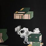 Обои ручная роспись The Art of Learning and Steps for the Flowers by Teo Yang Original colourway on Pitch dyed silk варинант исполнения - 3 | Loft Concept в Челябинске