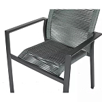 Стул темно-серый с высокой плетеной спинкой и сиденьем Braided Strength варинант исполнения - 7 | Loft Concept в Челябинске