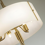 Люстра на штанге с белым круглым плафоном на бронзовом основании с вертикальным декором из металлических трубок Sohne варинант исполнения - 4 | Loft Concept в Челябинске