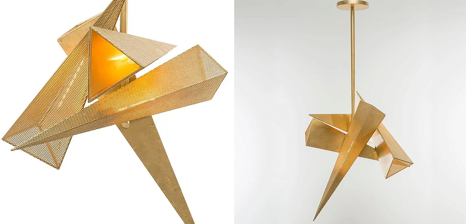 Люстра Susan Hornbeak TRYSTAN CHANDELIER - Gold Leafed Perforated Steel Pyramids Gold Люстра Susan Hornbeak TRYSTAN CHANDELIER - Gold Leafed Perforated Steel Pyramids Gold - Loft-Concept в Челябинске