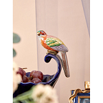 Чаша темно-синего цвета из фарфора с разноцветной птичкой Eden Garden porcelain and bronze варинант исполнения - 5 | Loft Concept в Челябинске