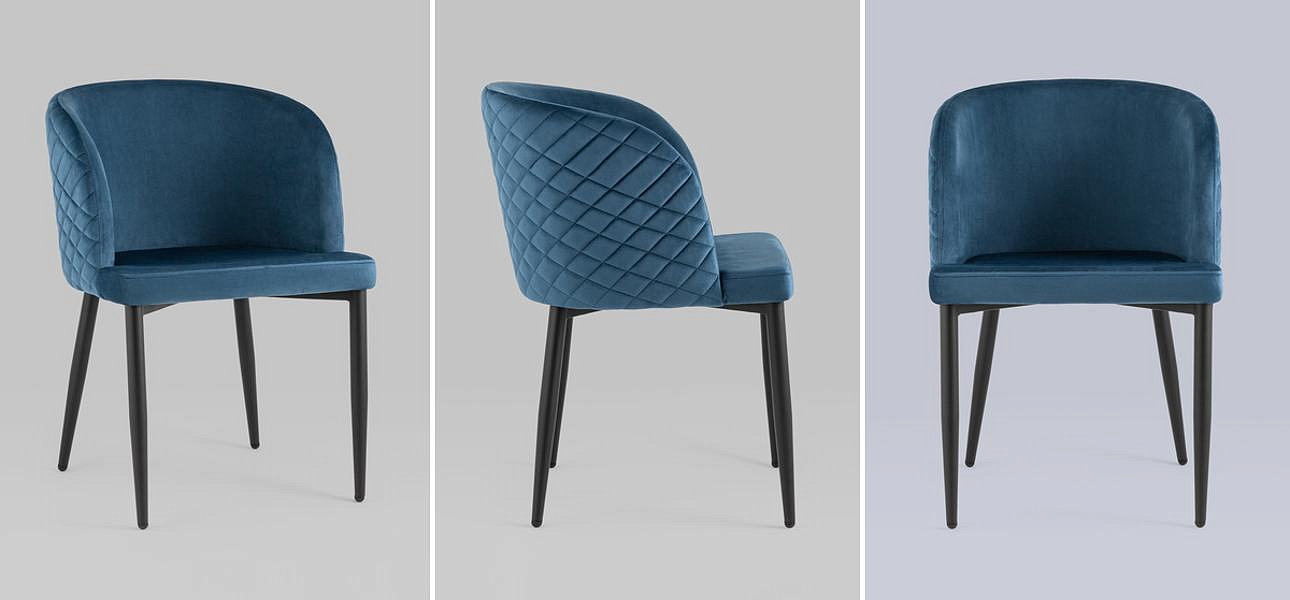 Стул Oscar Chair Синий Велюр Стул Oscar Chair Синий Велюр - Loft-Concept в Челябинске
