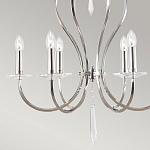 Люстра цвета никель с 6-ю лампами и стеклянными подвесками Elstead Lighting варинант исполнения - 5 | Loft Concept в Челябинске