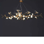 Люстра в виде золотой ветки с цветами и птичками Marvelous Garden варинант исполнения - 7 | Loft Concept в Челябинске