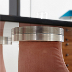 Обеденный стол со стеклянной столешницей и розовыми ножками с тканевой обивкой Wrigley варинант исполнения - 3 | Loft Concept в Челябинске