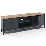 ТВ-тумба из металла и столешницей из массива дуба Metal Wood TV-Stand варинант исполнения - 3 | Loft Concept в Челябинске