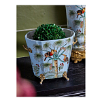 Кашпо из голубого фарфора с бронзовыми элементами Blue Garden варинант исполнения - 4 | Loft Concept в Челябинске