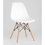 Пластиковый стул на ножках из массива бука Eames White  варинант исполнения - 1 | Loft Concept в Челябинске