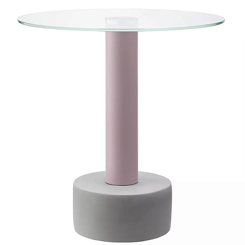 Кофейный столик с круглой прозрачной столешницей на розовом основании Round Table Розовый Синий Прозрачный Кофейный столик с круглой прозрачной столешницей на розовом основании Round Table Розовый Синий Прозрачный в Челябинске | Loft Concept