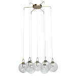 Люстра с 7-ю плафонами из прозрачного стекла в форме шара Orb Cascade  варинант исполнения - 4 | Loft Concept в Челябинске