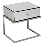 Тумбочка зеркальная с ящиком Mirror Chrome Cabinet варинант исполнения - 1 | Loft Concept в Челябинске