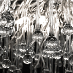 Люстра подвесная с прозрачными стеклянными подвесками в форме капель Диаметр 60 см Droplet Chandelier варинант исполнения - 17 | Loft Concept в Челябинске