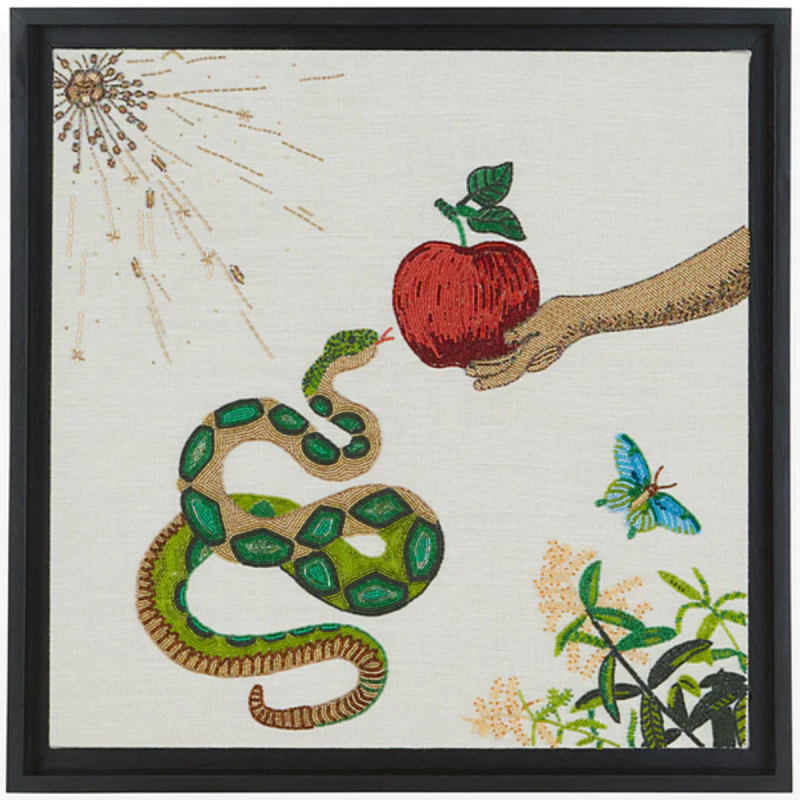 Панно Змея и яблоко вышивка бисер MUSE SNAKE & APPLE BEADED ART Красный Зеленый Панно Змея и яблоко вышивка бисер MUSE SNAKE & APPLE BEADED ART Красный Зеленый в Челябинске | Loft Concept