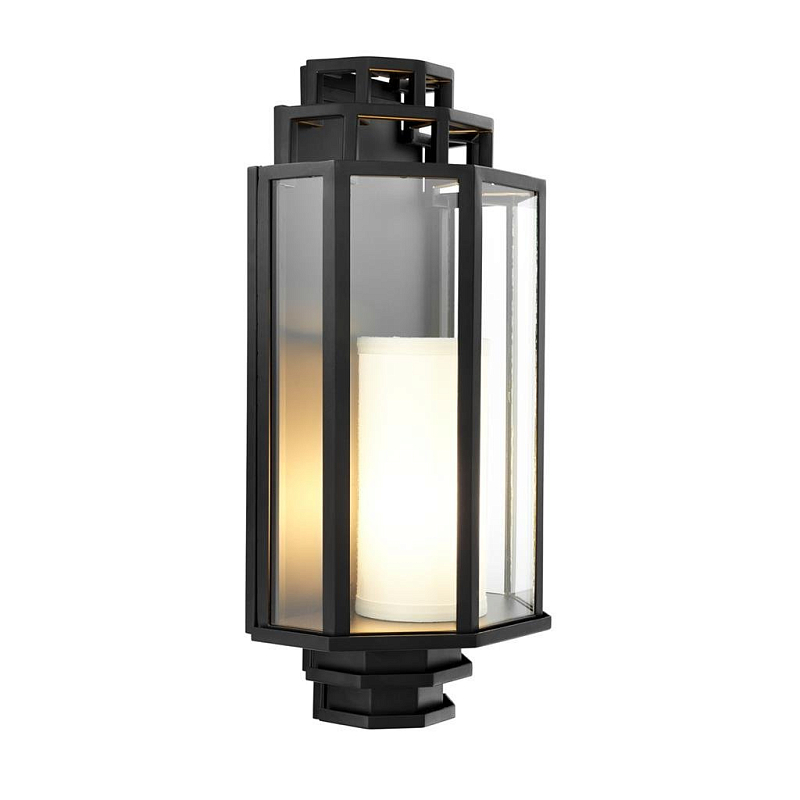 Бра Wall Lamp Monticello Черный Прозрачное Стекло Бежевый Бра Wall Lamp Monticello Черный Прозрачное Стекло Бежевый в Челябинске | Loft Concept