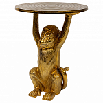Столик с подстольем в виде обезьянки Bombay Gold варинант исполнения - 1 | Loft Concept в Челябинске