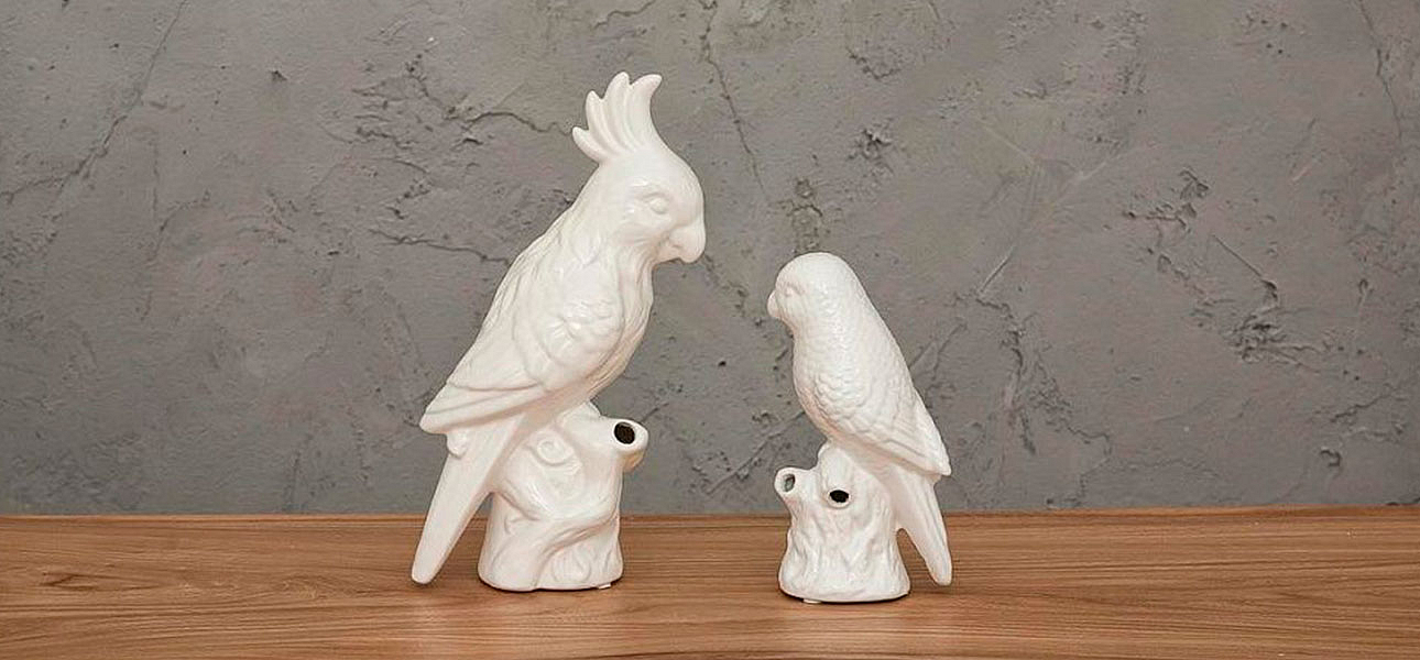 Фигурка керамика белый попугай Small Parrot Фигурка керамика белый попугай Small Parrot - Loft-Concept в Челябинске