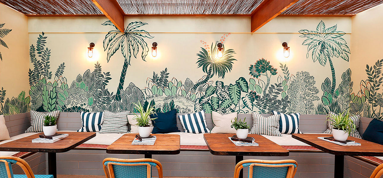 Обои ручная роспись Bahamian Beach Original colourway on Celadon painted Xuan paper Обои ручная роспись Bahamian Beach Original colourway on Celadon painted Xuan paper - Loft-Concept в Челябинске