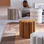 Пуф с обивкой из ткани букле Flo Brown Pouf варинант исполнения - 3 | Loft Concept в Челябинске