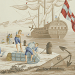 Обои ручная роспись Views of Italy Azure on Sepia варинант исполнения - 1 | Loft Concept в Челябинске