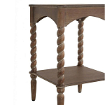 Приставной столик деревянный с резными ножками и нижней полкой Vintage Side Table Brown Wood варинант исполнения - 1 | Loft Concept в Челябинске