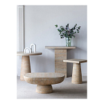 Столик кофейный кремового цвета с овальной столешницей и круглым основанием Cream Dalmen Table варинант исполнения - 8 | Loft Concept в Челябинске