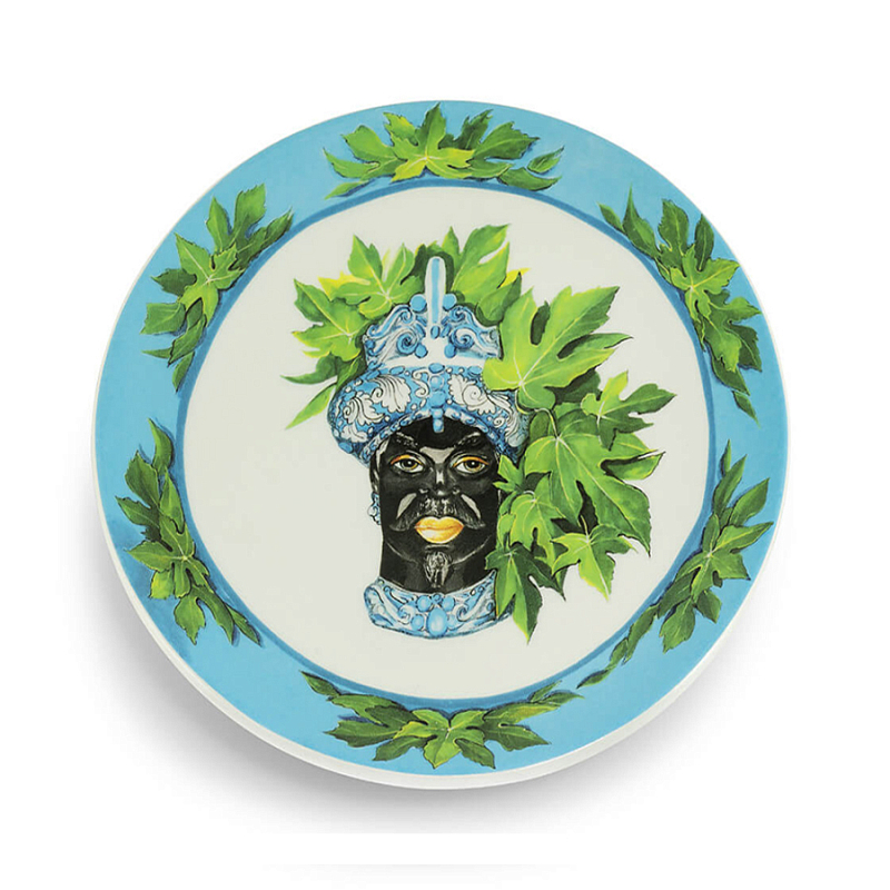 Тарелка Abhika PLATE MORO HEAD SMALL D15,5 Голубой Зеленый Тарелка Abhika PLATE MORO HEAD SMALL D15,5 Голубой Зеленый в Челябинске | Loft Concept