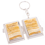 Зеркало брелок складное двухстороннее из натурального камня Оникс Silver Stone Mirrors варинант исполнения - 2 | Loft Concept в Челябинске