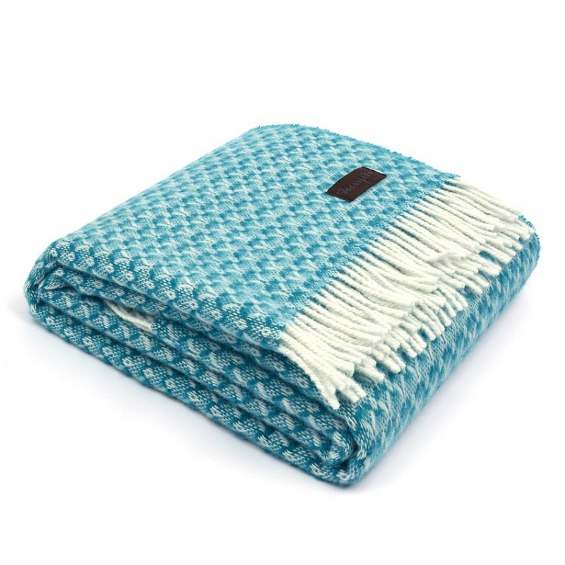 Плед BRIAS TRIANGLE 1510 Marzotto Голубой в Челябинске | Loft Concept 