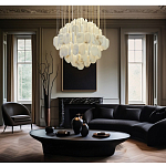 Люстра с овальными подвесками из натурального камня Spatial Composition варинант исполнения - 7 | Loft Concept в Челябинске