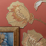 Обои с вышивкой ручной работы Deco Flowers Original colourway on wool sateen варинант исполнения - 2 | Loft Concept в Челябинске