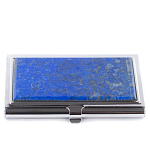 Визитница карманная металлическая с накладкой из натурального камня Лазурит Stone Business Card Holders  варинант исполнения - 1 | Loft Concept в Челябинске