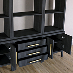 Модульный стеллаж Primo из трех составных элементов Черный дуб варинант исполнения - 5 | Loft Concept в Челябинске