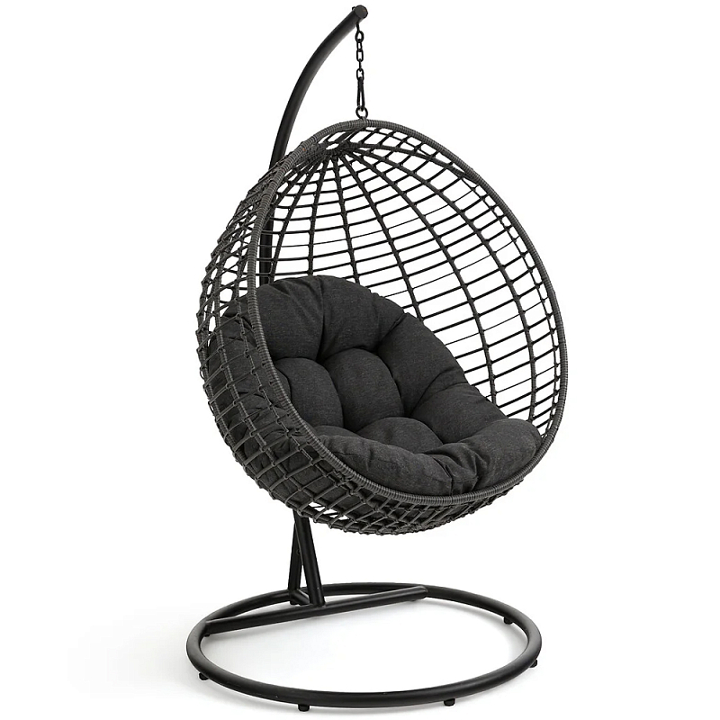 Подвесное уличное кресло Wallaker Hanging Chair Черный Подвесное уличное кресло Wallaker Hanging Chair Черный в Челябинске | Loft Concept