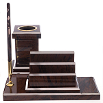 Настольный письменный набор из природного камня обсидиана с декором в виде орла Golden Eagle варинант исполнения - 5 | Loft Concept в Челябинске