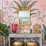 Обои ручная роспись Amazonia Florence Pink dyed silk варинант исполнения - 4 | Loft Concept в Челябинске