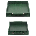 Комплект из двух прямоугольных подносов зеленого цвета Serpent варинант исполнения - 3 | Loft Concept в Челябинске