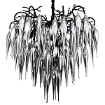 Люстра со стеклянными подвесками дымчатого цвета Ambre Glass Chandelier 80 варинант исполнения - 1 | Loft Concept в Челябинске