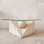 Дизайнерский журнальный стол в виде раковины с жемчужиной под прозрачной столешницей Fahin варинант исполнения - 2 | Loft Concept в Челябинске