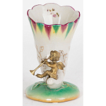 Ваза из фарфора с бронзовой фигуркой ангела Eden Garden porcelain and bronze варинант исполнения - 1 | Loft Concept в Челябинске