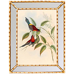 Постер с изображением птиц и цветов в зеркальной раме Blooming Birds Poster варинант исполнения - 3 | Loft Concept в Челябинске