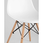Пластиковый стул на ножках из массива бука Eames White  варинант исполнения - 2 | Loft Concept в Челябинске