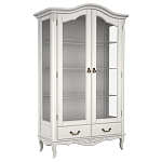 Витрина белая двухдверная с 4-мя полками и 2-мя ящиками в стиле прованс White Provence варинант исполнения - 1 | Loft Concept в Челябинске